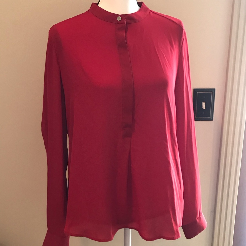 Adrianna Papell Red Blouse Size 12